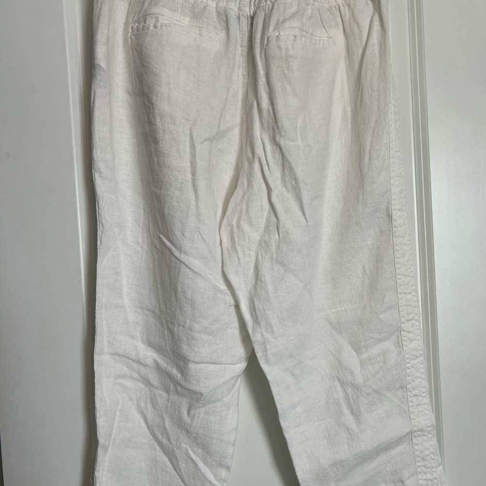 Athleta White Linen Trousers